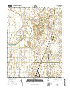 Carlisle Indiana Current topographic map, 1:24000 scale, 7.5 X 7.5 Minute, Year 2016