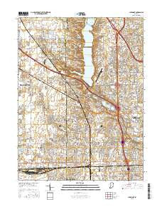 Clermont Indiana Current topographic map, 1:24000 scale, 7.5 X 7.5 Minute, Year 2016