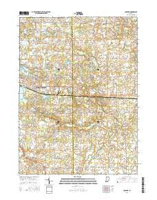 Corunna Indiana Current topographic map, 1:24000 scale, 7.5 X 7.5 Minute, Year 2016