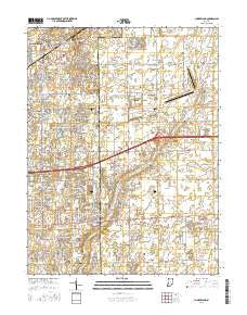 Cumberland Indiana Current topographic map, 1:24000 scale, 7.5 X 7.5 Minute, Year 2016