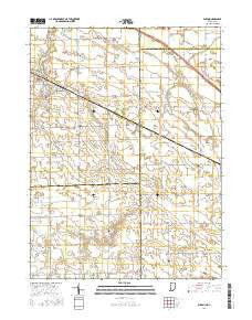 Dixon Indiana Current topographic map, 1:24000 scale, 7.5 X 7.5 Minute, Year 2016