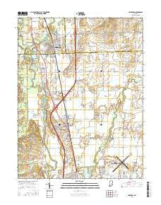 Edinburgh Indiana Current topographic map, 1:24000 scale, 7.5 X 7.5 Minute, Year 2016