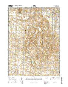 Foraker Indiana Current topographic map, 1:24000 scale, 7.5 X 7.5 Minute, Year 2016