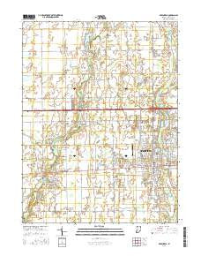 Greenfield Indiana Current topographic map, 1:24000 scale, 7.5 X 7.5 Minute, Year 2016