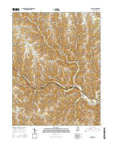 Guilford Indiana Current topographic map, 1:24000 scale, 7.5 X 7.5 Minute, Year 2016