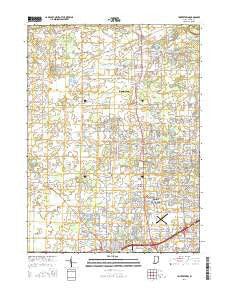 Huntertown Indiana Current topographic map, 1:24000 scale, 7.5 X 7.5 Minute, Year 2016