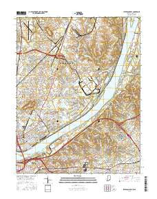 Jeffersonville Indiana Current topographic map, 1:24000 scale, 7.5 X 7.5 Minute, Year 2016