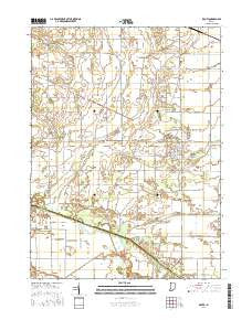 Kouts Indiana Current topographic map, 1:24000 scale, 7.5 X 7.5 Minute, Year 2016