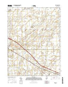 Lizton Indiana Current topographic map, 1:24000 scale, 7.5 X 7.5 Minute, Year 2016
