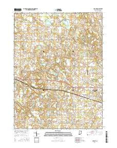 Lorane Indiana Current topographic map, 1:24000 scale, 7.5 X 7.5 Minute, Year 2016