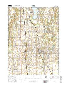 Lowell Indiana Current topographic map, 1:24000 scale, 7.5 X 7.5 Minute, Year 2016
