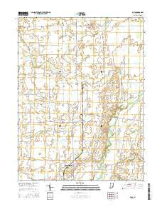 Mays Indiana Current topographic map, 1:24000 scale, 7.5 X 7.5 Minute, Year 2016