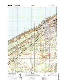Michigan City West Indiana Current topographic map, 1:24000 scale, 7.5 X 7.5 Minute, Year 2016
