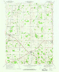 Modoc Indiana Historical topographic map, 1:24000 scale, 7.5 X 7.5 Minute, Year 1969
