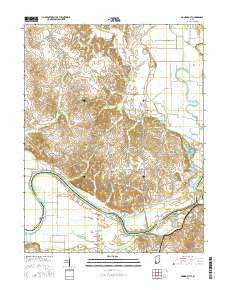 Monroe City Indiana Current topographic map, 1:24000 scale, 7.5 X 7.5 Minute, Year 2016