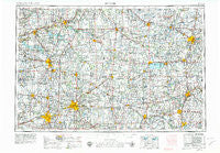 Muncie Indiana Historical topographic map, 1:250000 scale, 1 X 2 Degree, Year 1953