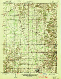 Osgood Indiana Historical topographic map, 1:24000 scale, 7.5 X 7.5 Minute, Year 1946