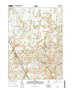 Parr Indiana Current topographic map, 1:24000 scale, 7.5 X 7.5 Minute, Year 2016