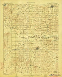 Petersburg Indiana Historical topographic map, 1:62500 scale, 15 X 15 Minute, Year 1903
