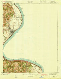 Rising Sun Indiana Historical topographic map, 1:24000 scale, 7.5 X 7.5 Minute, Year 1943
