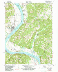 Rising Sun Indiana Historical topographic map, 1:24000 scale, 7.5 X 7.5 Minute, Year 1981