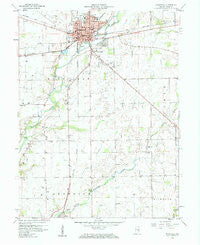 Rushville Indiana Historical topographic map, 1:24000 scale, 7.5 X 7.5 Minute, Year 1959