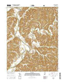 Rusk Indiana Current topographic map, 1:24000 scale, 7.5 X 7.5 Minute, Year 2016