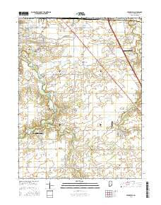 Stockwell Indiana Current topographic map, 1:24000 scale, 7.5 X 7.5 Minute, Year 2016