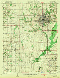 Sullivan Indiana Historical topographic map, 1:24000 scale, 7.5 X 7.5 Minute, Year 1943
