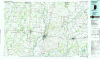 Vincennes Indiana Historical topographic map, 1:100000 scale, 30 X 60 Minute, Year 1986