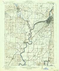 Vincennes Indiana Historical topographic map, 1:62500 scale, 15 X 15 Minute, Year 1915