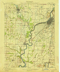 Vincennes Indiana Historical topographic map, 1:62500 scale, 15 X 15 Minute, Year 1915