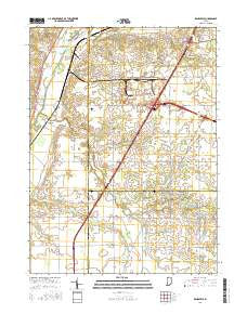 Zanesville Indiana Current topographic map, 1:24000 scale, 7.5 X 7.5 Minute, Year 2016