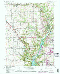 Zionsville Indiana Historical topographic map, 1:24000 scale, 7.5 X 7.5 Minute, Year 1966