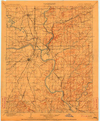 Muskogee Oklahoma Historical topographic map, 1:125000 scale, 30 X 30 Minute, Year 1901