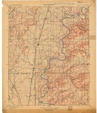 Pryor Oklahoma Historical topographic map, 1:125000 scale, 30 X 30 Minute, Year 1901