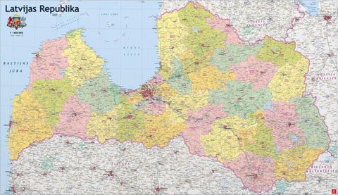 Buy map Latvija 1:400 000 Administrative map (NEW)