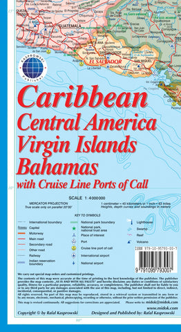 Buy map Caribbean : Central America : Virgin Islands : Bahamas