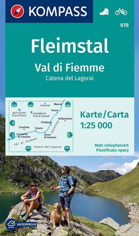 Buy map Fleimstal, Val di Fiemme, Catena dei Lagorai (Kompass Map #618)