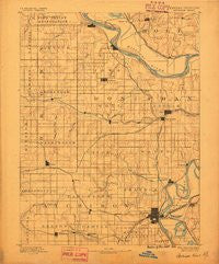 Atchison Kansas Historical topographic map, 1:125000 scale, 30 X 30 Minute, Year 1888