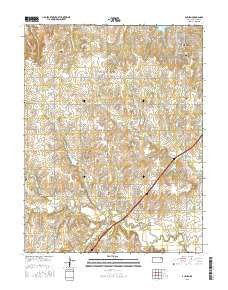 Auburn Kansas Current topographic map, 1:24000 scale, 7.5 X 7.5 Minute, Year 2015