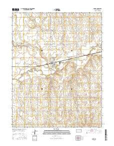 Bazine Kansas Current topographic map, 1:24000 scale, 7.5 X 7.5 Minute, Year 2015