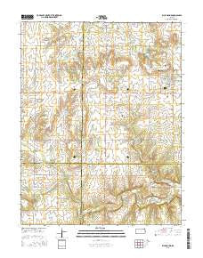 Blue Mound Kansas Current topographic map, 1:24000 scale, 7.5 X 7.5 Minute, Year 2015