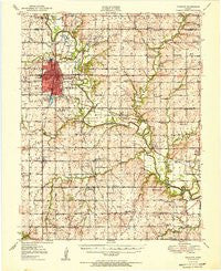 Chanute Kansas Historical topographic map, 1:62500 scale, 15 X 15 Minute, Year 1951