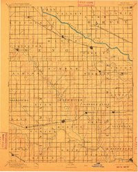 Cheney Kansas Historical topographic map, 1:125000 scale, 30 X 30 Minute, Year 1901