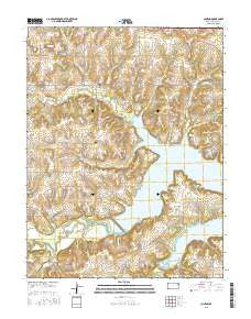 Clinton Kansas Current topographic map, 1:24000 scale, 7.5 X 7.5 Minute, Year 2015