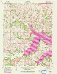 Clinton Kansas Historical topographic map, 1:24000 scale, 7.5 X 7.5 Minute, Year 1955