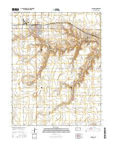Dighton Kansas Current topographic map, 1:24000 scale, 7.5 X 7.5 Minute, Year 2015