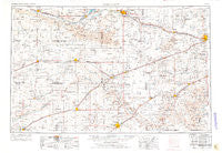Dodge City Kansas Historical topographic map, 1:250000 scale, 1 X 2 Degree, Year 1955