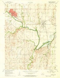 Ellsworth Kansas Historical topographic map, 1:24000 scale, 7.5 X 7.5 Minute, Year 1957
